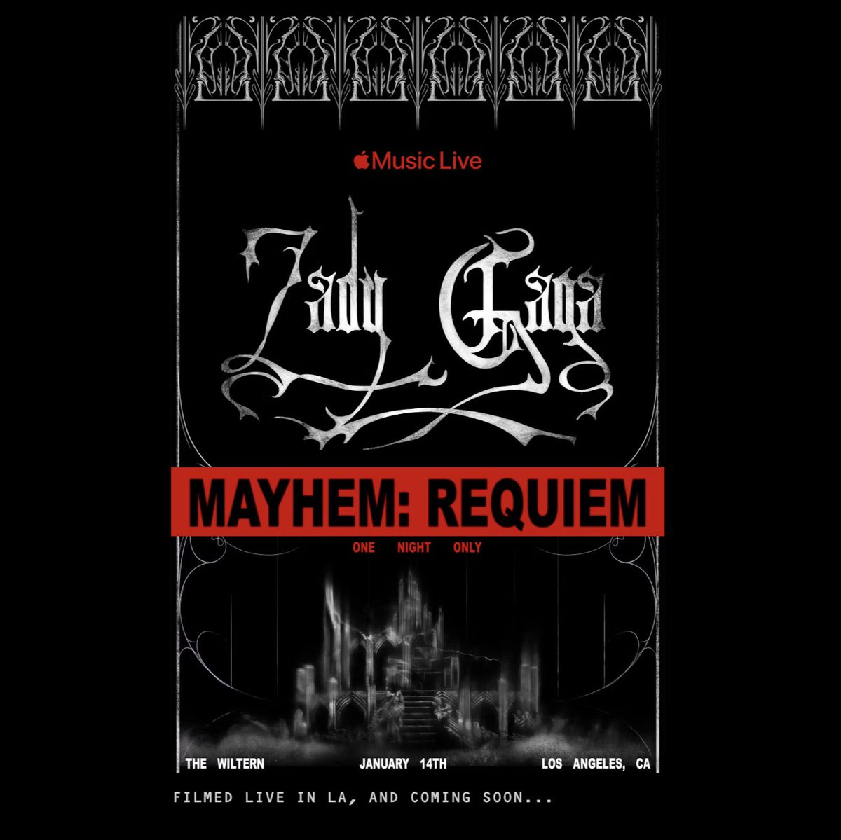 Lady Gaga’s website confirms that the MAYHEM: REQUIEM concert film is coming soon.
