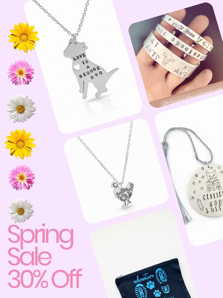 CRobinsonDesign's tweet photo. 🌸🌼🌸🌼30% off Spring Sale on Select Jewels &amp; gifts is now underway! No coupon code needed-Ends Sun. Mar. 8th

🌼SPRING SALE

https://t.co/Cq62JvnsHq

#Spring #springsale #handmadejewelry #jewelry #etsysale #EtsySeller #necklace #AnimalLove #vegangifts https://t.co/FO4ERNli6c