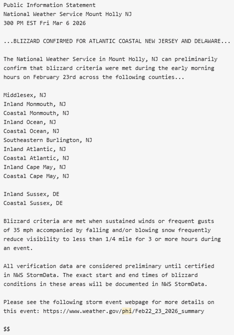 NWS Mount Holly tweet media