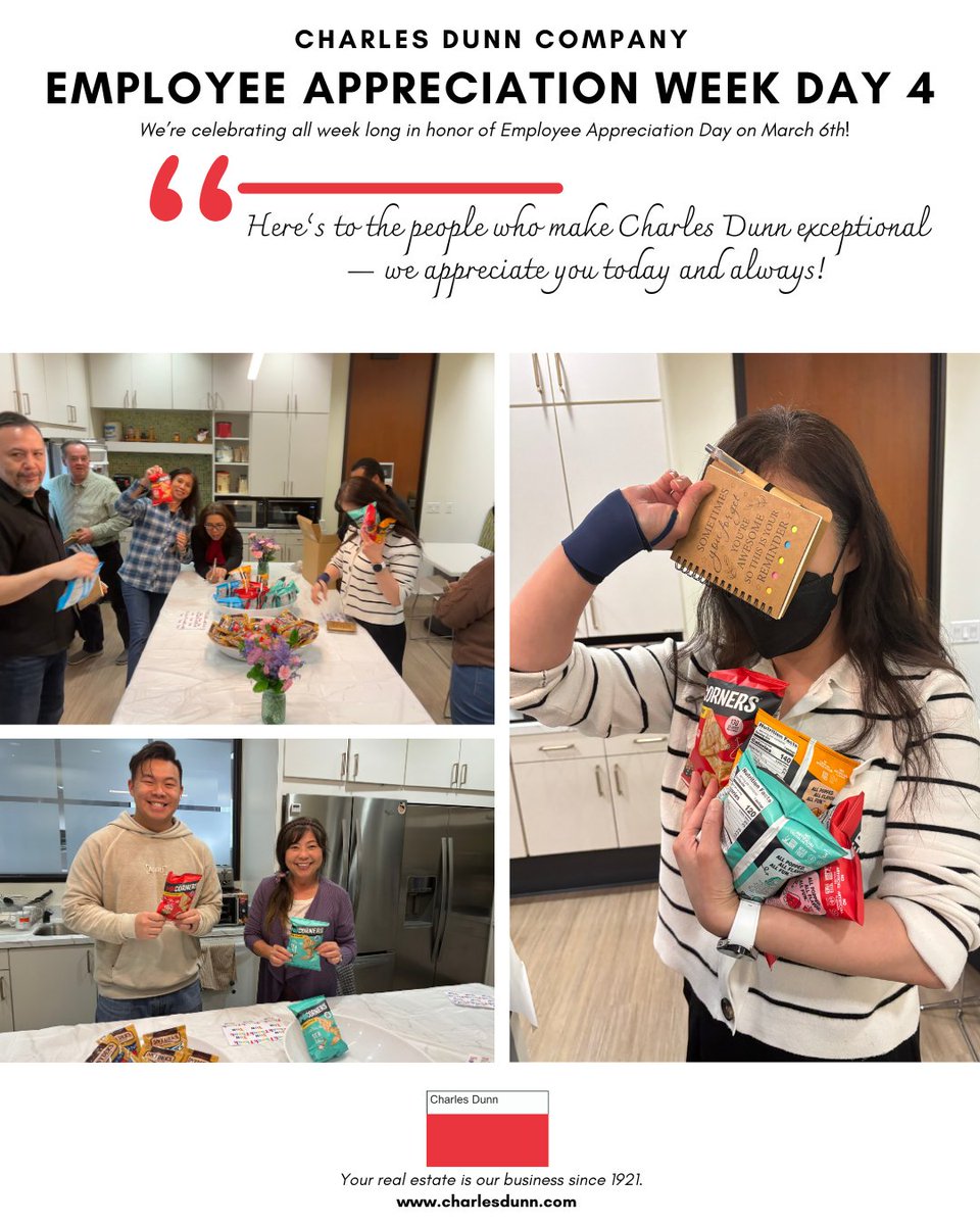 CharlesDunnCo's tweet photo. 🎉 Employee Appreciation Week – Day 4

The celebration continues! We’re grateful to have such a great group of people at Charles Dunn.

#propertymanagement #EmployeeAppreciation https://t.co/fadvpKixek