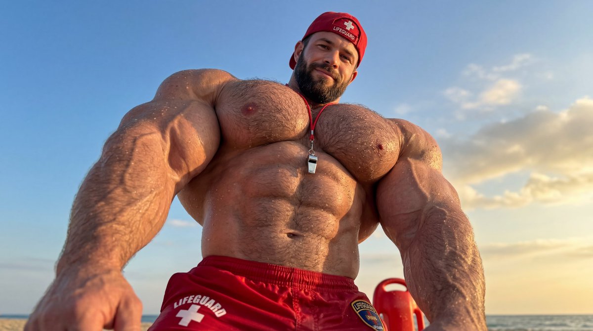 MuscleObey's tweet photo. He saved you and now calls you little one 😮‍💨🔥 #muscleworship #musclefan #lifeguard https://t.co/LFk6K70ASv