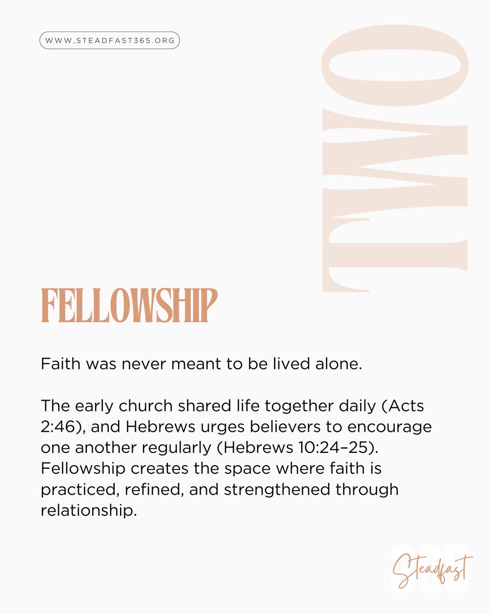 Steadfast365's tweet photo. THIS IS HOW WE DO STEADFAST 365: 

"They devoted themselves to the apostles teaching and fellowship, to the breaking of bread and to prayer.” - Acts 2:42 

👉 Learn more, subscribe to the newsletter, or contact us about joining a group at https://t.co/3mgPjGwbsB https://t.co/YRPFY00Kpp