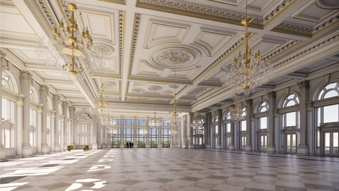 I don’t care what side of the aisle you’re on, you have to admit that the new State Ballroom being built at the White House is a  stunning work of classical architecture in the American tradition. Truly a masterpiece. And the best part is, it will cost taxpayers NOTHING! 👍🏽