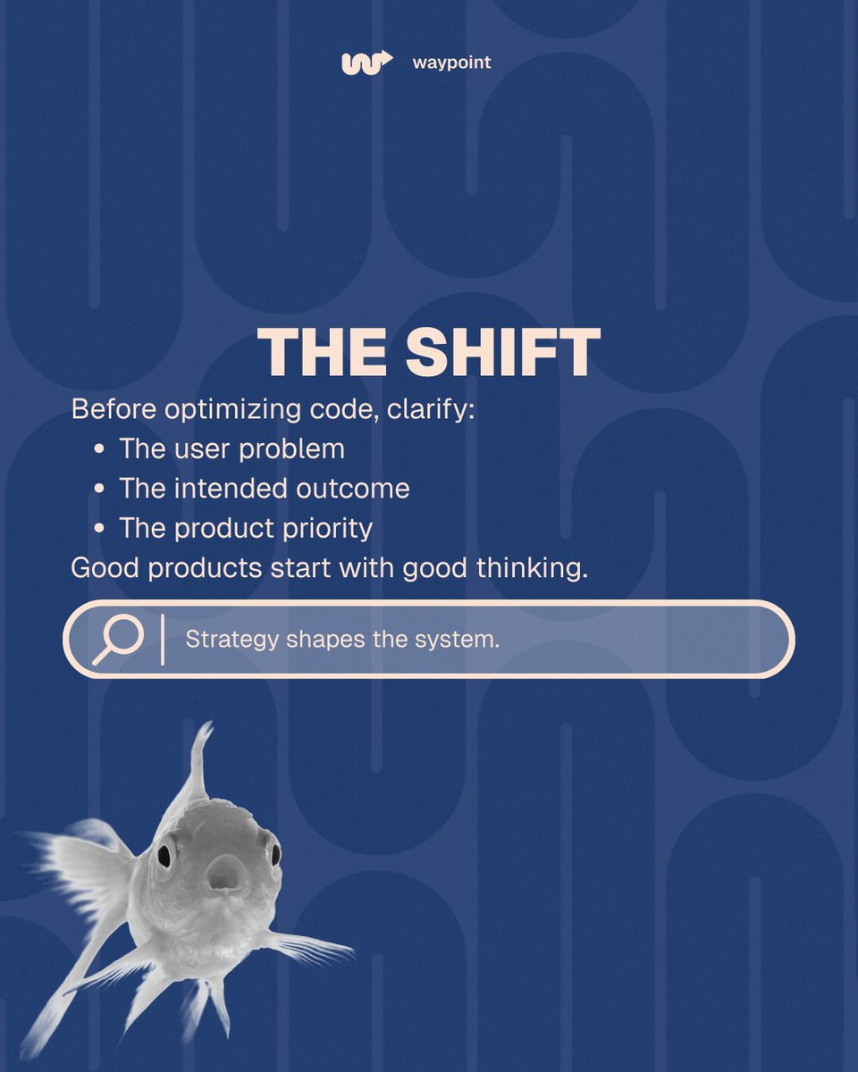 hiwaypoint's tweet photo. 4/4 Before optimizing code, clarify the problem you’re solving.
That’s where real product quality begins. 🚀

#ProductStrategy #CleanCode #TechLeadership #DigitalProducts #ProductThinking #SoftwareDevelopment #BuildWithIntent #WaypointAgency #BuildToScale https://t.co/QxezyiKqyW