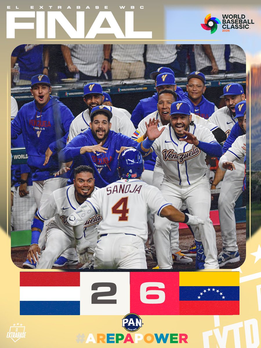 ¡VICTORIA DE VENEZUELA SOBRE PAÍSES BAJOS! 

¡COMIENZAN CON TRIUNFO SU ACTUACIÓN EN EL CLÁSICO MUNDIAL! 

Presentado por <a href="/PAN_IntlUS/">PAN US</a>. Arepa Power! 

#WBC | #ElExtrabase⚾🇻🇪