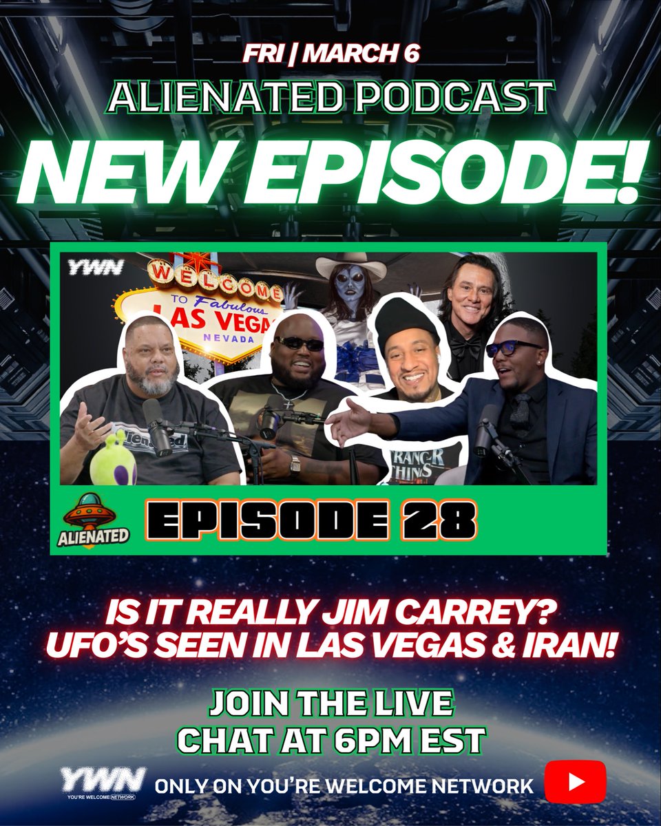 alienatedpod_'s tweet photo. 👀NEW EPISODE | @alienatedpodcast_ | TODAY AT 3PM EST // 6PM EST

#alienatedpodcast #yourewelcomenetwork #jimcarrey #conspiracy https://t.co/DaBETJwCTo