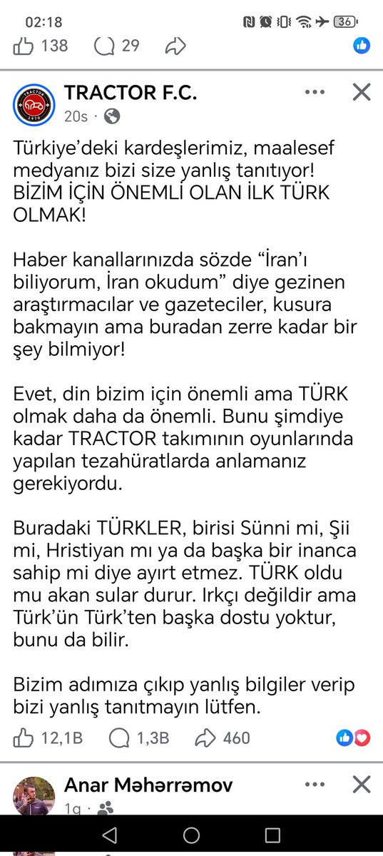 Güney Azerbaycanlı soydaşlarımızdan Türkiyelilere haklı bir irad. .
Umarım okuduğunuzu küfr, hakaret  etmeden anlarsınız.
#SoydaşınaSahipÇık