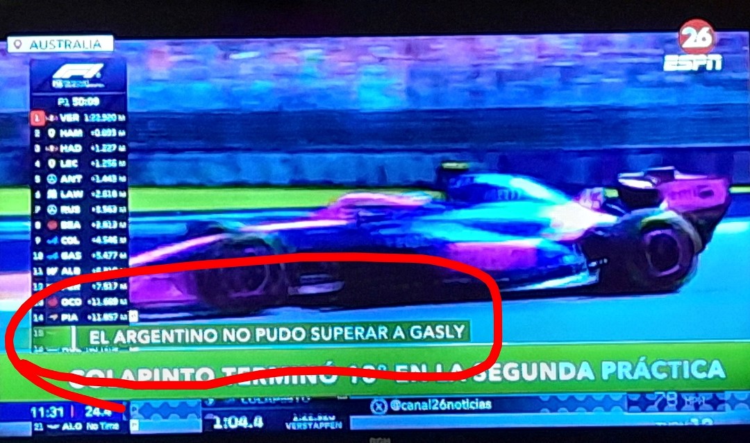 FernandoSvaluto's tweet photo. Todo un país orgulloso apoyando al argentino que está entre los 22 mejores pilotos del mundo. 
Ah, no. Perdón. Suerte que a @canal26noticias no lo ve nadie. https://t.co/AJ6m7NLWuG