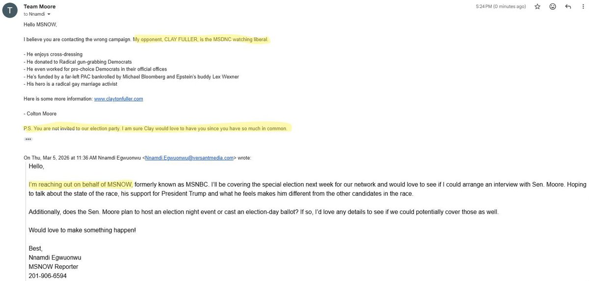 Sen. Colton Moore tweet media