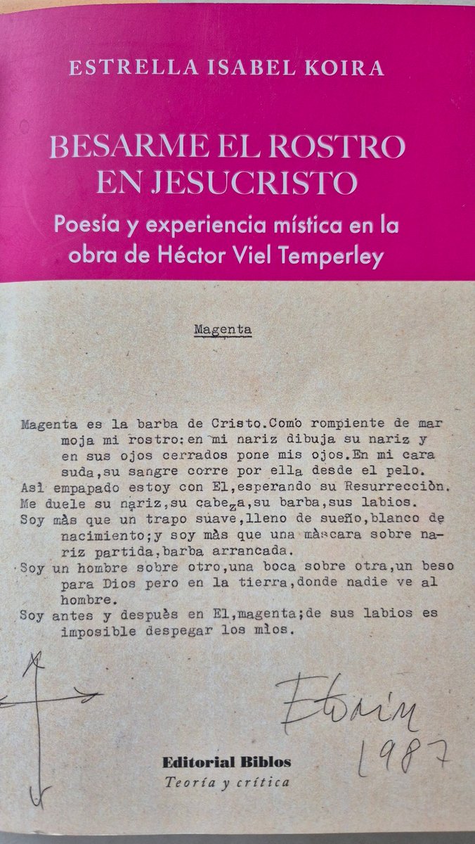 EstrellaKoira's tweet photo. @nataliagelos Las entrevistas están publicadas en mi libro. Hice mi tesis de doctorado sobre Héctor Viel Temperley. La entrevista de Confirmado es una joya. https://t.co/6i6JbhWtM8