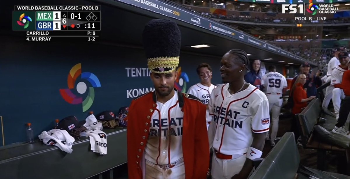 Great Britain having a Royal Guard outfit to celebrate home runs is incredible 😂