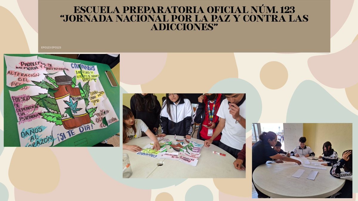 PREPAOFICIAL123's tweet photo. En la EPO 123 se realizaron actividades lúdicas promoviendo hábitos saludables, prevenir el consumo de drogas, cuya finalidad es generar conciencia sobre los riesgos del consumo de drogas.

#jornadaporlapazycontralasadicciones #ElFentaniloTeMata
#MaratonesPorLaLectura
@SEP_mx https://t.co/f85ZhglNRX