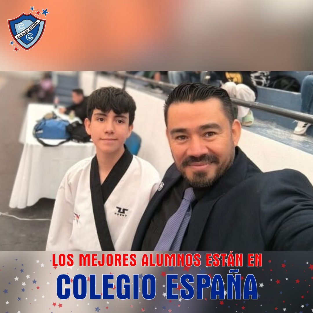🏅🥋 Reconocemos con orgullo a Andre Flores, alumno de Colegio España, por su destacada participación en el Selectivo Estatal de Taekwondo, logrando 1.er lugar y 2.º lugar en las modalidades de Poomsae y Combate. 
👏✨Logrando pasar Selectivo Regional.