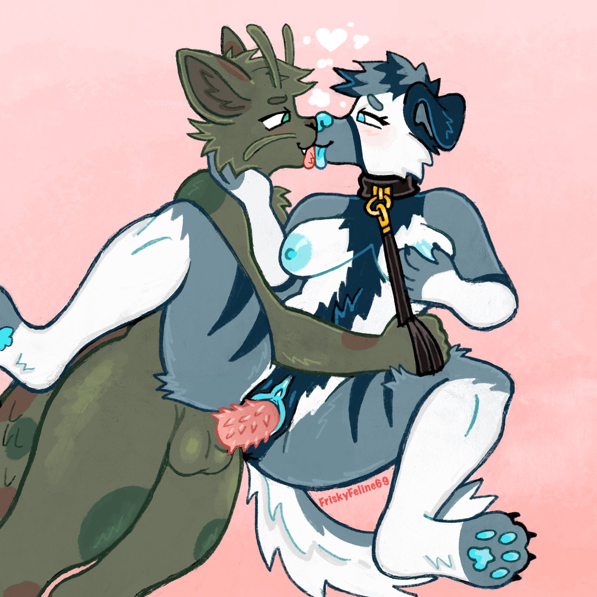 friskyfeline69's tweet photo. PWYW comm for @ist0leafish 💚🩵 https://t.co/uroTGvMjTJ