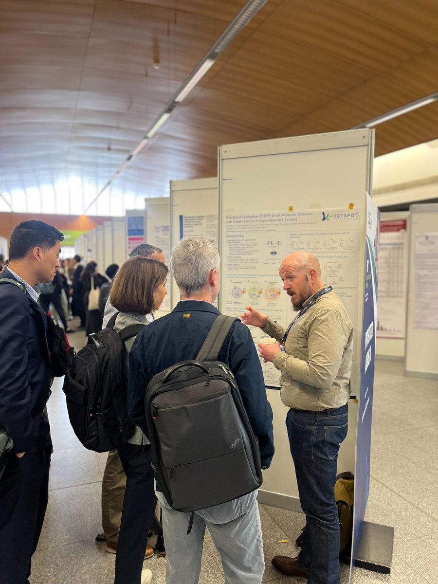 hotspotthera's tweet photo. Thank you to everyone who stopped by our poster today at the 15th European Lupus Meeting! We appreciated the opportunity to connect and engage with the scientific community around our preclinical IRF5 inhibitor data. https://t.co/RpUPCfZpfM