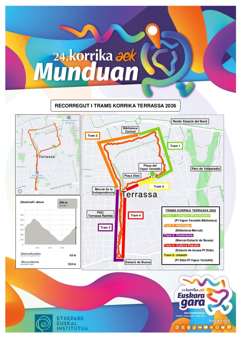 La Korrika ens convida a córrer per l'euskera i totes les llengües minoritzades.
Aquí teniu el programa de demà dissabte, a la plaça
Vapor Ventalló.
No hi falteu!