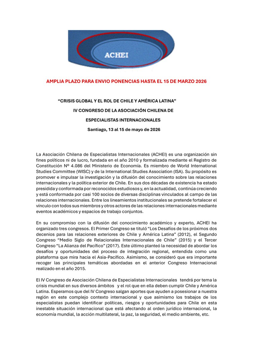 Sociedad Chilena de Derecho Internacional tweet media