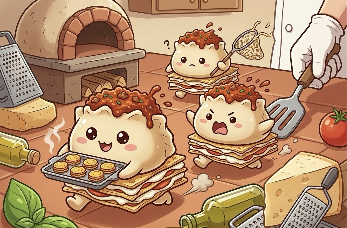 Dumpling Lasagna tweet media