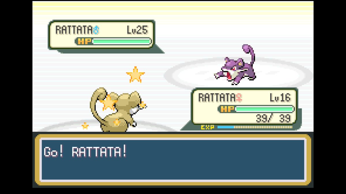 Braasscast's tweet photo. ✨ SHINY!
Fant en shiny Rattata i Pokémon FireRed 🐀
Ikke akkurat den mest majestetiske pokémonen… men shiny er shiny! 
(Odds: 1 / 8192)
#Pokemon #PokemonFireRed #PokemonLeafGreen #ShinyPokemon #Nintendo https://t.co/xAs2rxH5FP