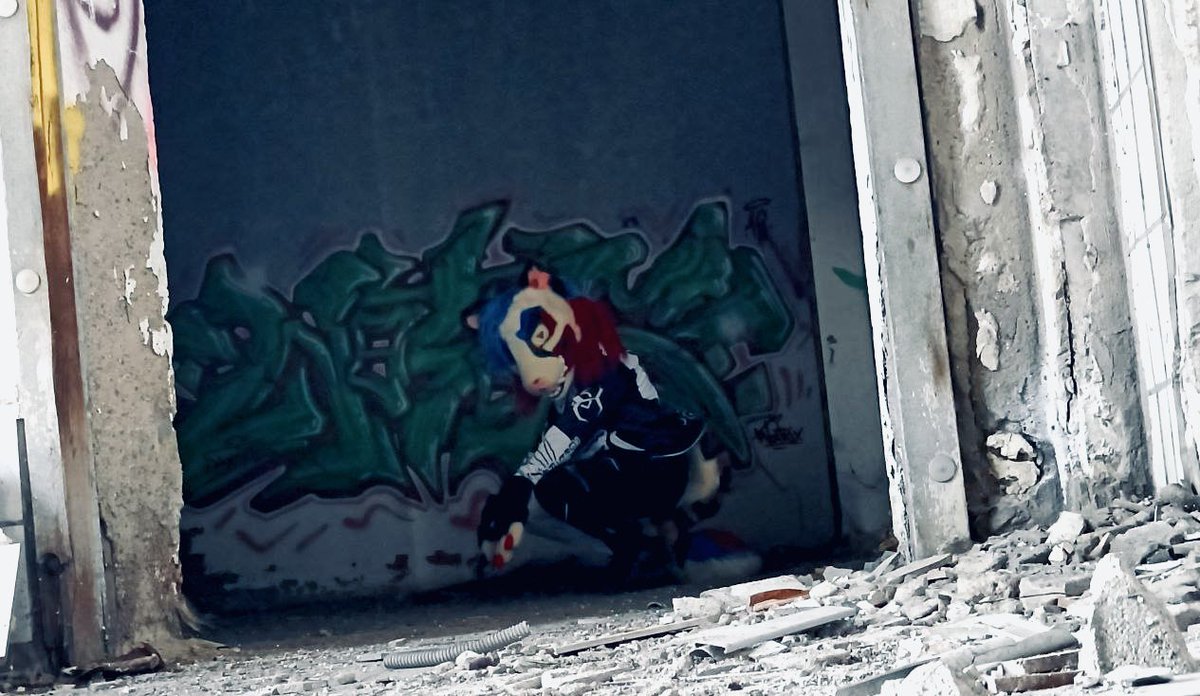 GarciGreen's tweet photo. Hey what's up? Are you lost? I think you're in the wrong place 😈
📷: @/funu_the_funus (instagram)
#Furry #FursuitFriday #Genetta #Urbex #Clown https://t.co/DnE4FlEbRd