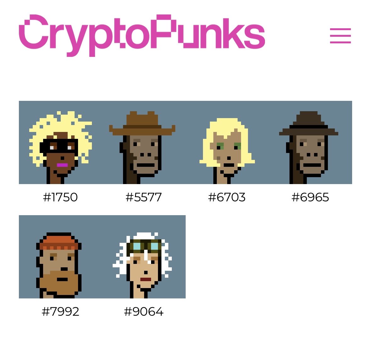 The amazing and rare <a href="/cryptopunks/">CryptoPunks</a> of Gamesquare <a href="/GSQHoldings/">GameSquare Holdings Inc.</a>. These NFT CryptoPunks looks awesome and their value will increase greatly when the bullrun begins. $GAME 💪🏼