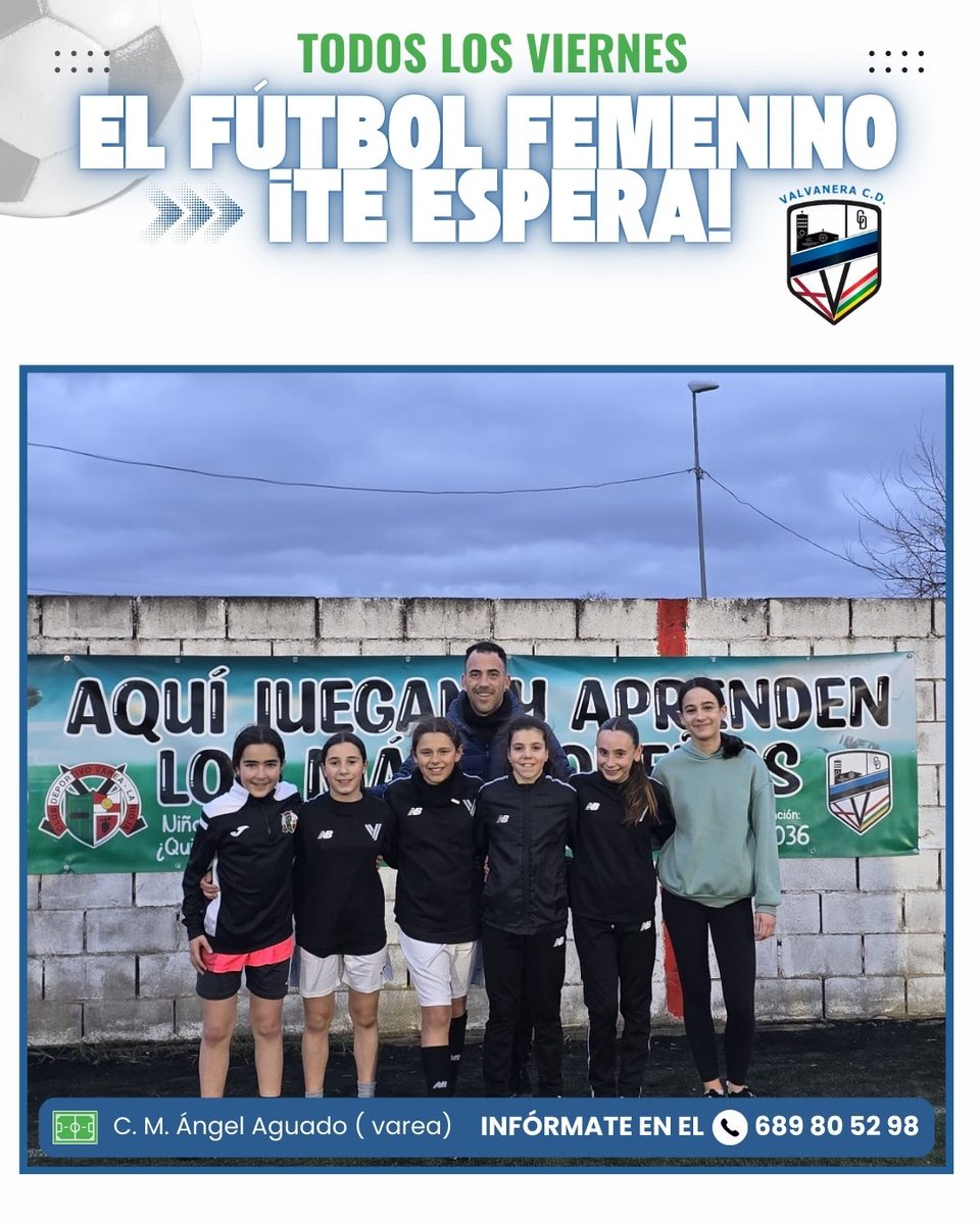 Valvatwitt's tweet photo. Nueva sesión de jornadas de puertas abiertas en el Valvanera.
💙 Una tarde para entrenar, disfrutar y seguir acercando el fútbol a ➕chicas.
📅 Todos los viernes hasta final de temporada seguiremos repitiendo la experiencia.
Crecer a través del deporte.
#VamosValva ⚪🔵⚫ #FUTFEM https://t.co/c4KNVeZsjo