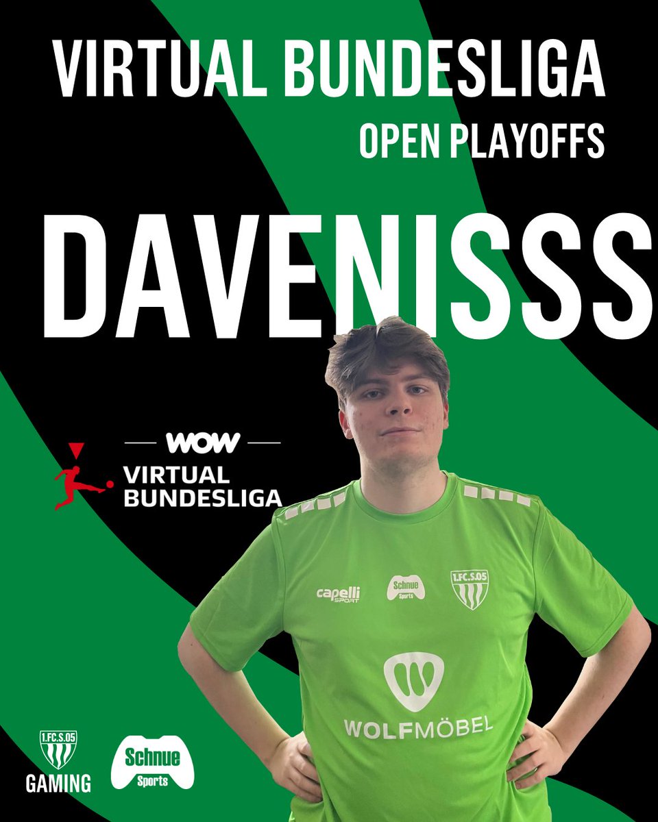 B2B2B <a href="/vbl_official/">VBL | WOW VIRTUAL BUNDESLIGA</a> Open Playoffs! 💪🏼
<a href="/Davenisss_/">Davenisss</a> hat es auch in dieser Saison wieder geschafft, sich für die VBL Open Playoffs zu qualifizieren. 🔜
Am 28. &amp; 29.03. geht es um die Qualifikation zum Grand Final! 👀
Wir freuen uns schon darauf! 🤝🏼

🐗💚🤍

#schnuedelgaming