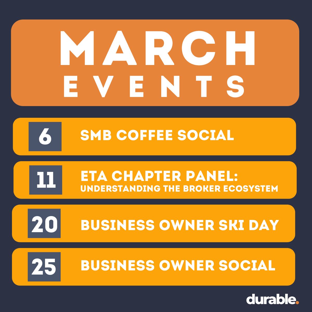 What’s Happening in March at Durable — Utah’s Business Commons