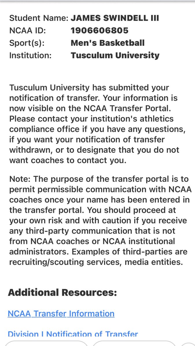 Officially In the NCAA Transfer Portal! Coaches, feel free to reach out ➡️ 📱 
- phone number: 662-722-1614
- email: jswindell336@gmail.com