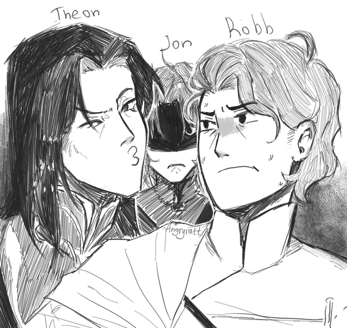 angryratt's tweet photo. 😘Theon,Jon and Robb by angryratt 😘

#theon #JonSnow #robb #got #GameOfThrones #ASOIAF #art #fanart #sketch https://t.co/YJP6mKuoXr