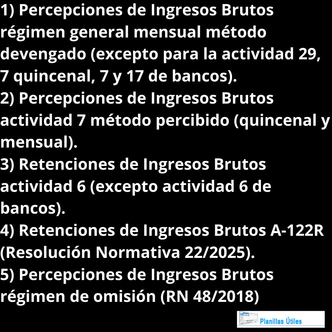PlanillasUtiles's tweet photo. Todas las planillas que tenemos para agentes de retención y percepción de Ingresos Brutos de ARBA, actualizadas a los nuevos diseños de registros.
Consultas a https://t.co/7x4NvsE4j2 https://t.co/rRn9ynfDeQ