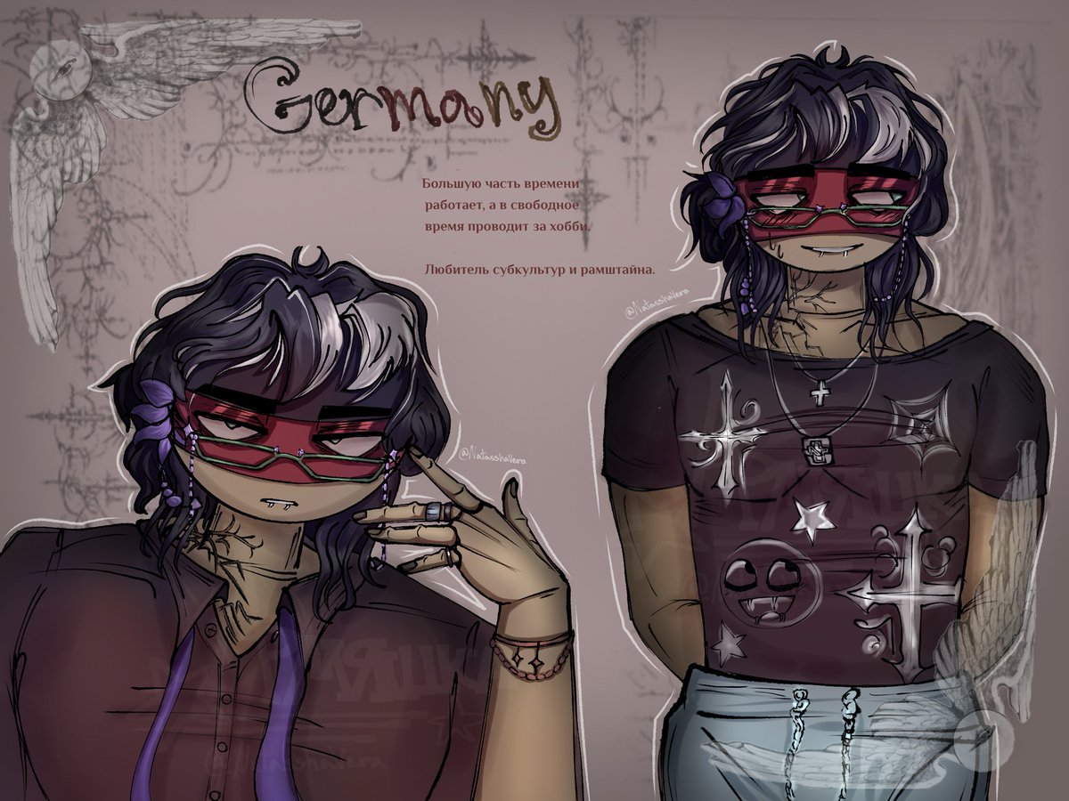Armiashka_11's tweet photo. Oh, Germany.
I think, i should post him here. For my AU he will be a busy man or lover of subcultures. 
Ship Germany x Poland? Germany x Russia? Idk 😔
#art #artist #countryhumans #germany #ibispaint #CH https://t.co/1g5COXUS5h