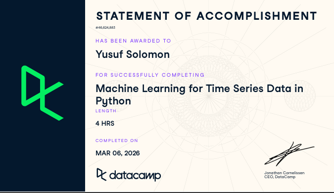 I_BadaSZ's tweet photo. Day 26 of #30DaysOfDataChallenge
Completed the ML for time series in Python
worked with audio data and stock price data
performed feature engineering and extraction on the data
It's very different from normal data
@DataCampDonates
@DataFestAfrica
#DCA #DCDonates https://t.co/OkmkPkI65j