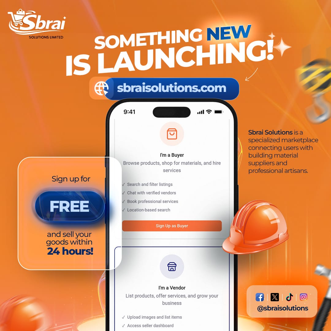 SbraiSolutions's tweet photo. BUILDING MATERIALS SALES IS ABOUT TO EXPLODE IN NIGERIA MARKET VIA SBRAI SOLUTIONS! Cement dealers, iron rod suppliers, Tile sellers, Roofing sheet vendors, Electrical &amp; plumbing suppliers.JOIN THE WAITLIST FOR FREE via the link in our BIO #BuildingMaterialsLagos #CementInLagos https://t.co/nodFEc5RFr