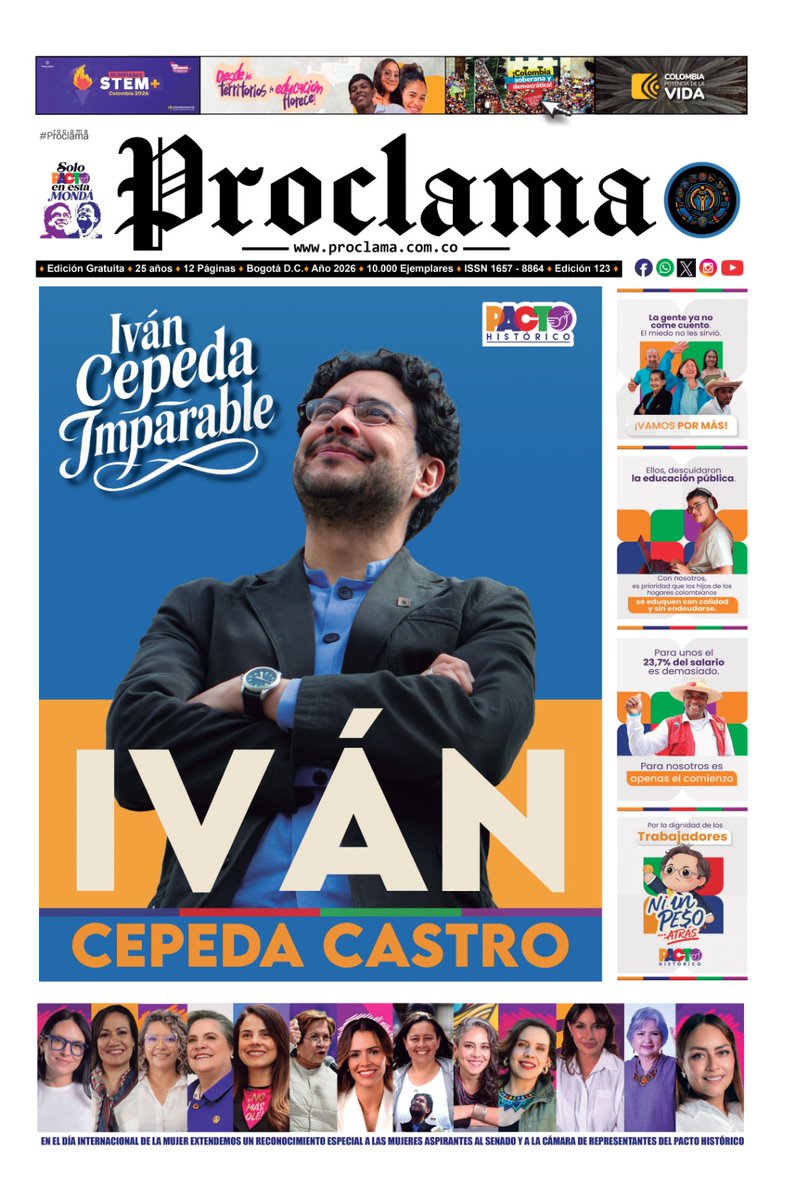 PROCLAMAPRENSA's tweet photo. 📢 Ya salió Proclama 123: voces de transformación, reformas y justicia social. Activa accesibilidad ♿ y léela completa 👉 https://t.co/9LxZwbgwpJ https://t.co/PtpixgD5BI