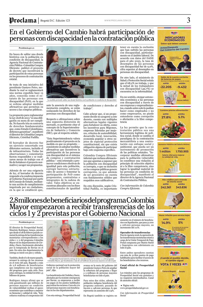 PROCLAMAPRENSA's tweet photo. 📢 Ya salió Proclama 123: voces de transformación, reformas y justicia social. Activa accesibilidad ♿ y léela completa 👉 https://t.co/9LxZwbgwpJ https://t.co/PtpixgD5BI