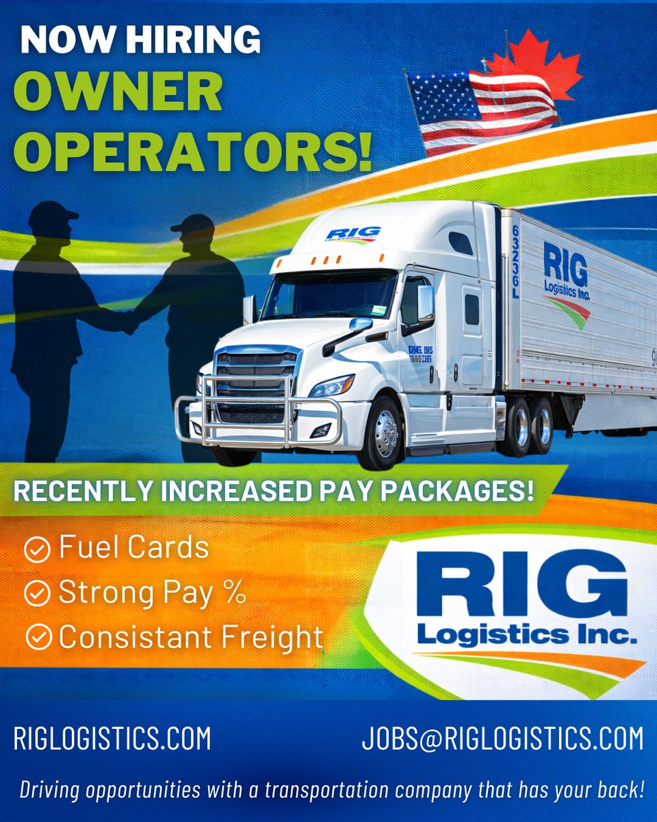 If you’ve been considering your next move, now is a great time to look at RIG.
With recently increased pay packages in place, plus operational support designed to help keep you moving and earning, RIG continues to invest in the people behind the wheel. riglogistics.com