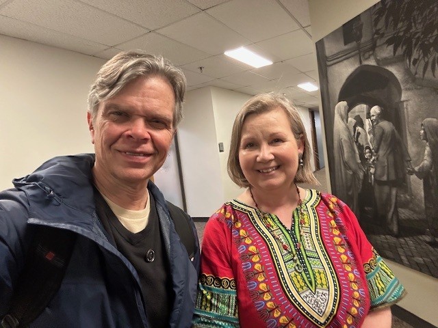 BGCScholarship's tweet photo. Jim Shoberg (WCGS'01, BG Scholar) visited campus recently, participating in Missions in Focus as a representative with Avant Ministries. What a delight to finally meet BG Scholars who were on campus before I was. They represent many years of faithful service with the Lord! https://t.co/YjbJj5nGzp