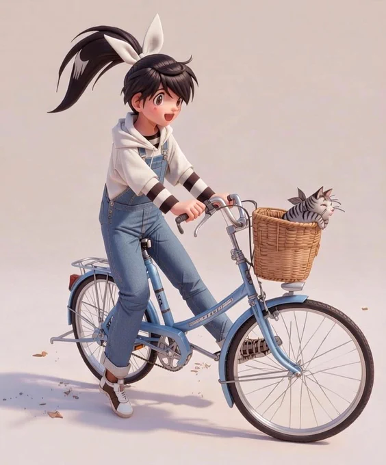 妄想 アオバフィギュア アオバはともかく、自転車がこんなに細くは作れない。 作れたとしても、スポークがポキポキ折れそう。