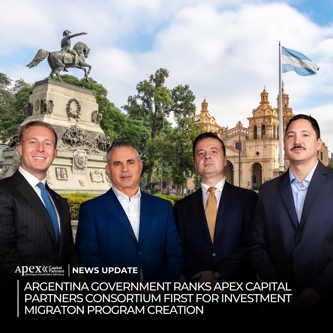 ApexCapPartners's tweet photo. @ApexCapPartners is part of the top-ranked consortium in Argentina’s APCI bid evaluation, a major step forward for Argentina Citizenship by Investment. https://t.co/mVOBTdzznF

#ArgentinaCitizenshipByInvestment #ArgentinaCBI #InvestmentMigration #ApexCapitalPartners #ArgentinaInvestmentMigration #SecondCitizenship #GlobalMobility #CitizenshipByInvestment #LatinAmericaInvestment #ArgentinaNews
