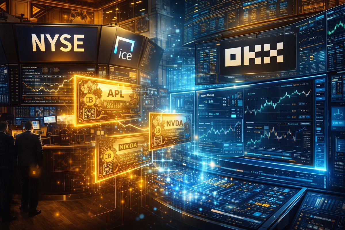 🏛️ ICE (Intercontinental Exchange) has invested in OKX at a valuation of $25 billion to launch tokenised shares. NYSE wants to get into crypto
TradFi and DeFi are merging right now 📈🔵