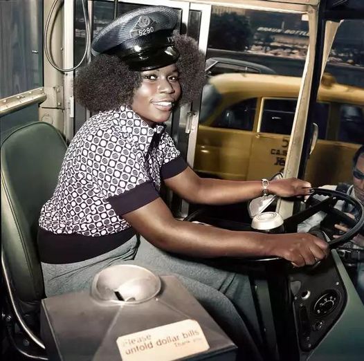 Mary Wallace: First female bus driver for Chicago Transit Authority, 1974. She remained a bus driver for 33 years before retiring.