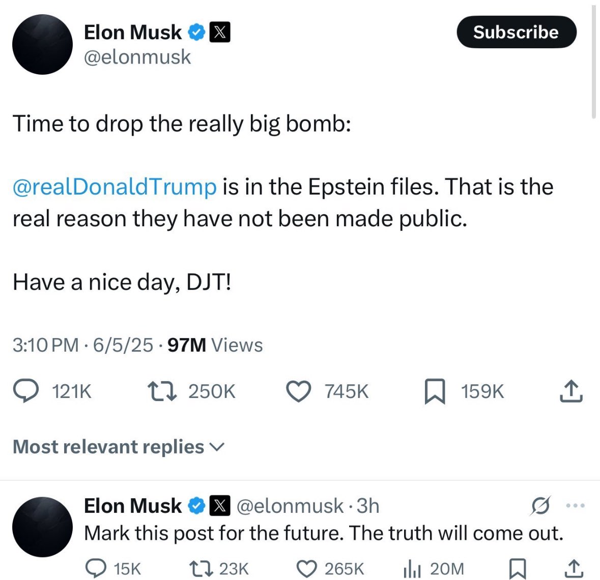 I marked this post for the future as you suggested Elon.