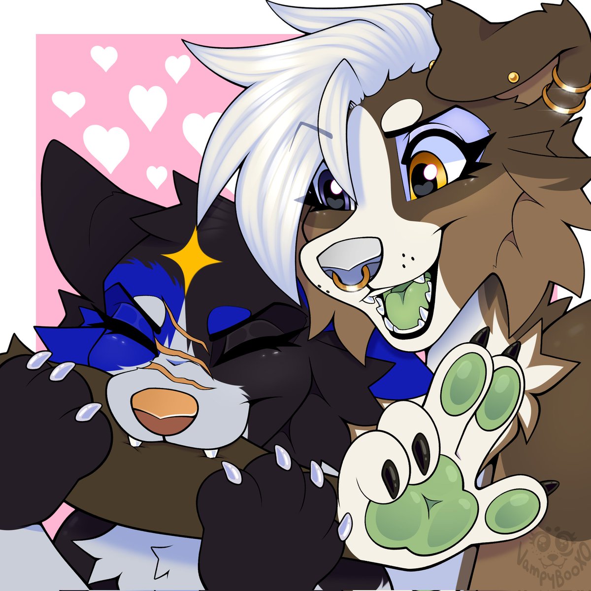 Voltstra's tweet photo. Amazing commission I got for me &amp; my friend from @VampyBooXO https://t.co/uQNUSvf1Nw
