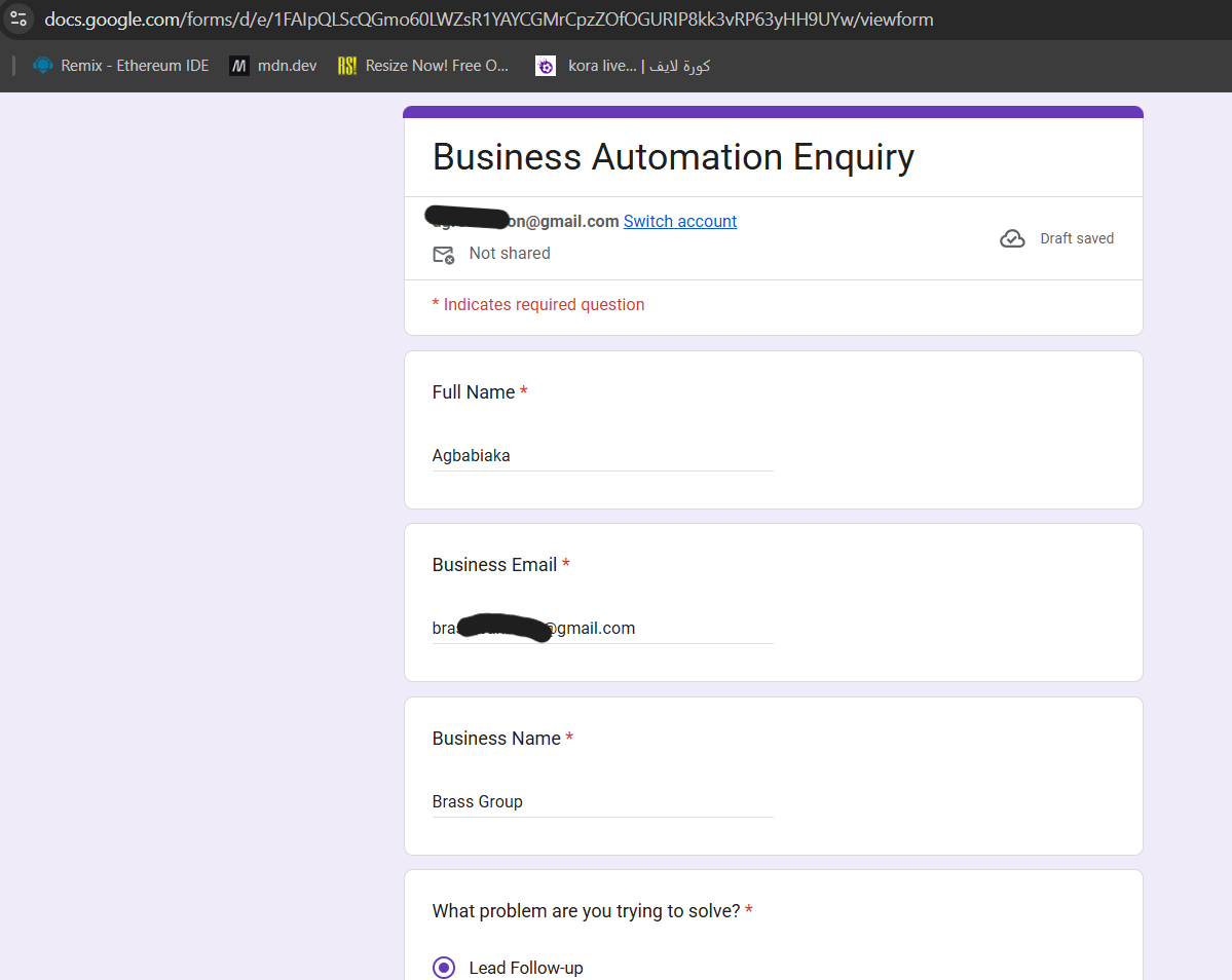 ib2dk207's tweet photo. No light in Nigeria, somewhere a business owner just missed a lead because nobody was available to respond.
I built a system that captures leads, qualifies them with AI, sends an automatic reply and notifies you in 3 seconds.
No light required. No human required.

@Wizarab10 https://t.co/SMIFEK3S9h
