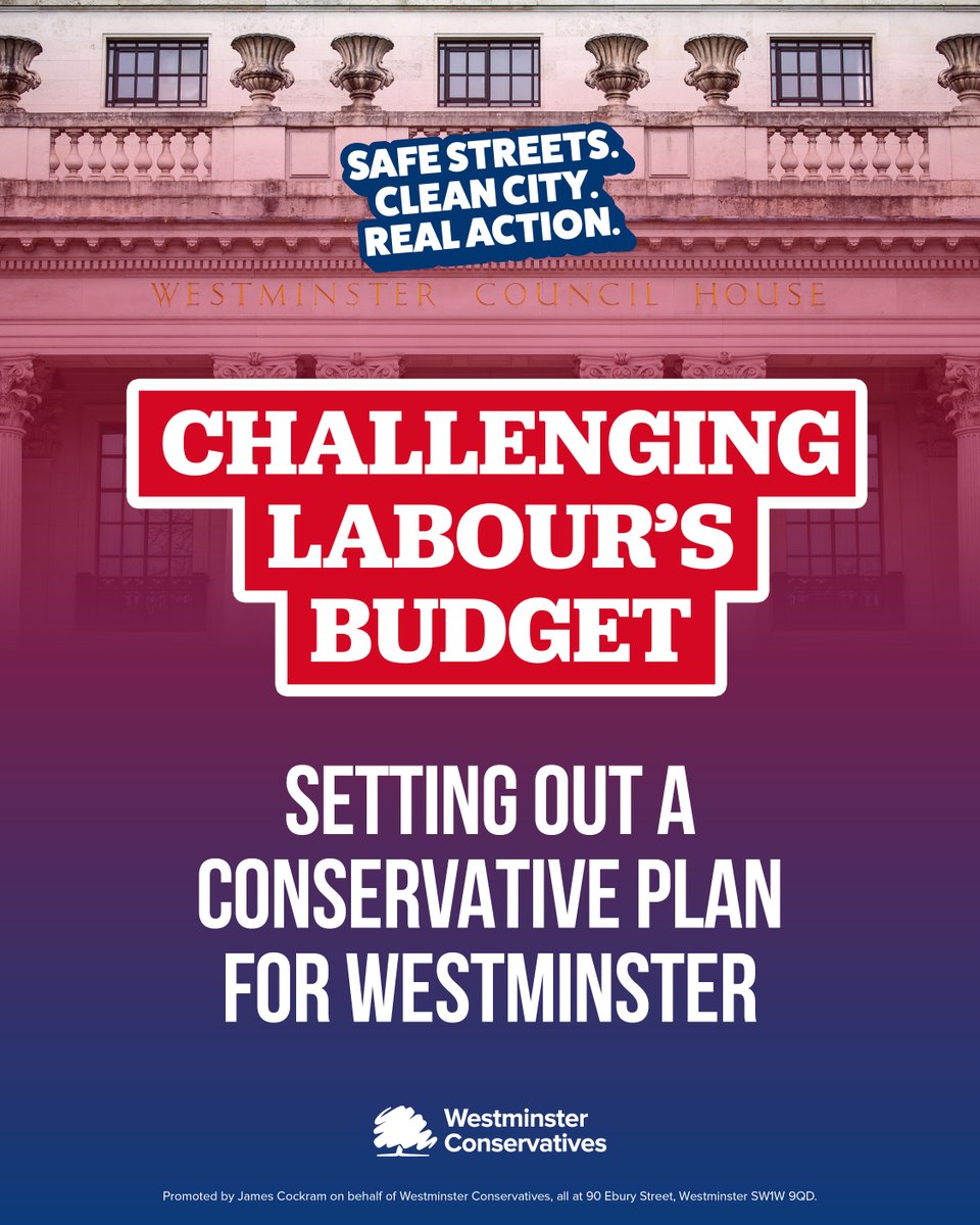 paulswaddle's tweet photo. ❗On Wednesday at Westminster City Council's budget meeting, Westminster Conservatives exposed Labour's record of failure and set out our plan for our city.

🥀 Labour's record of failure:

💸 Raiding £19 million of emergency reserves as a pre-election stunt, while council tax is still set to rise by up to 75% over four years.
🚨 A £27 million clean-up bill after appointing failing housing contractor Geoffrey Osborne.
🤑 A 61% pay rise for senior Labour cabinet members over four years.
📉 Crime rising. Streets dirtier.

💙 Westminster Conservatives we set out an alternative:

✅ Safe streets and real enforcement 
✅ Value for money and no more wasteful spending 
✅ Standing up for local people against Labour's pet projects 
✅ A city that works for the people who live and work here

🔷 Westminster deserves better. Westminster Conservatives have a plan to deliver it.

👉 Find out more: https://t.co/X63GsHDrgm