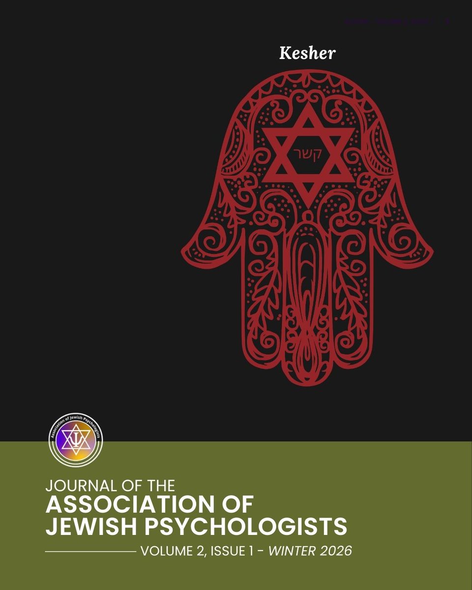 Kesher, Volume 2, Issue 1 (Winter 2026) is here!

We’re excited to share the latest edition of Kesher, the journal of the Association of Jewish Psychologists!

Explore the latest issue here: associationofjewishpsychologists.com/wp-content/upl…

#Kesher #JewishPsychology #AJP #CommunityHealing