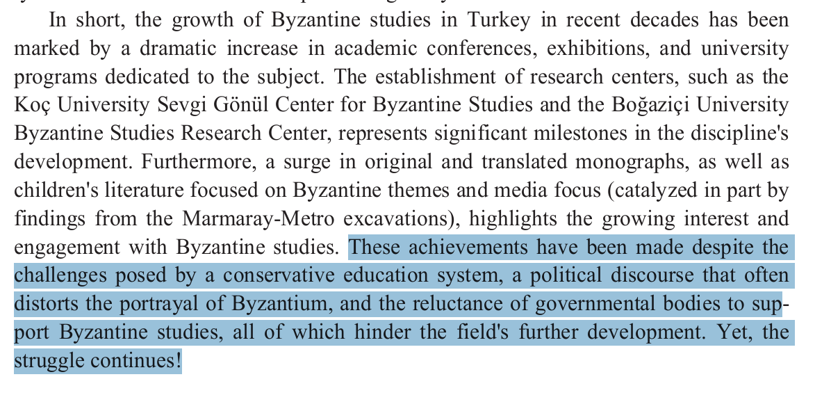 AzatBurhan3's tweet photo. Birçok makale veya kitap sonu bölümünde yazarlar genelde son paragraflarını vurucu cümleler ile bitirir. Geç Antikçağ ve Bizans araştırmaları için okuduğum makaleler arasında son paragrafını hayranlıkla defalarca okuduğum bu eseri sizlerle de paylaşmak istedim. https://t.co/mTFMPzcSpn