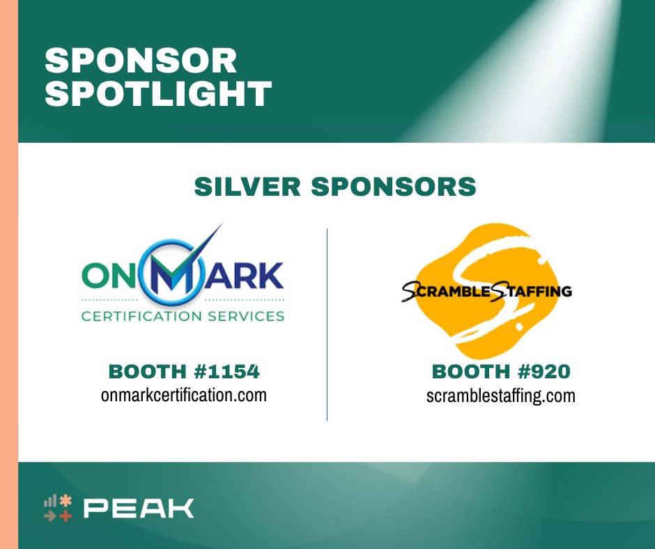Thank you, OnMark Certification Services LLC &amp; Scramble Staffing for championing PEAK 2026 as Silver Sponsors!

Interested in becoming a PEAK event sponsor? Check out our sponsorship prospectus at midwestpoultry.com/sponsor/.