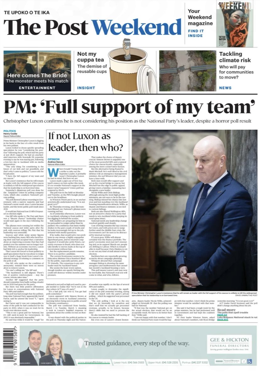 The Gee &amp; Hickton advert sums it up for the 
PM: "Political career is dead."